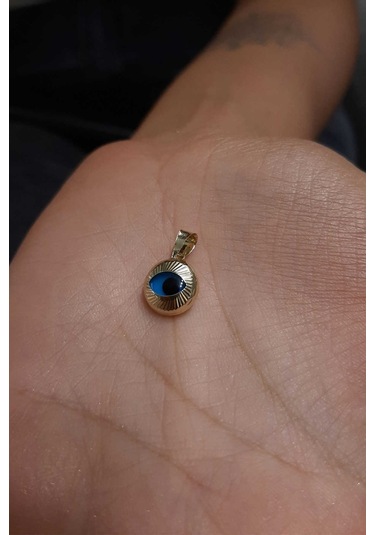 Fiyonk Kuyumculuk 14 Ayar Altın Kalemli Göz Kolye Ucu 001