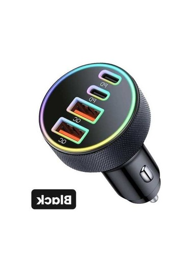 Novahub 4 Port 90w Usb C Araç Şarj Cihazı Hızlı Şarj Qc3.0 Black Black