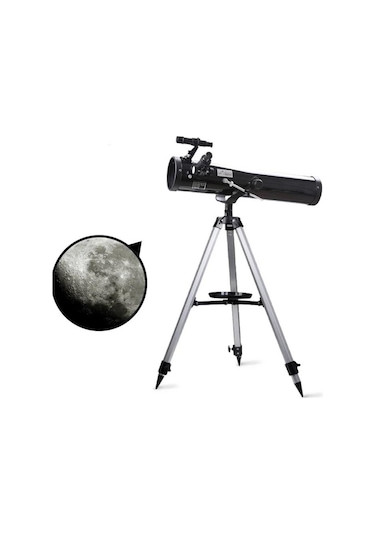 76 X 700 Profesyonel Aynalı Uzay Teleskopu Siyah