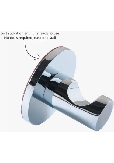 Besthome1 3 Adet Banyo Duvar Kancağı, 2 Kg Yük, Otomatik Yapışkan, Zink Metal, Siyah Renk Siyah