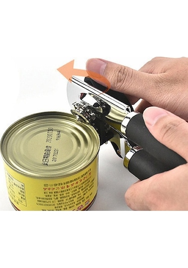 Fastbuy Paslanmaz Çelik Kutu Açacağı Dayanıklı Konserve Açacak Kolu Siyah Ev Mutfak Aleti Siyah