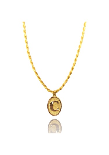 14 Ayar C Harf Sarı İpli Kolye