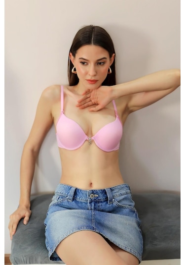 Akbeniz Kadın Destekli Balenli Sütyen 4932 Pembe