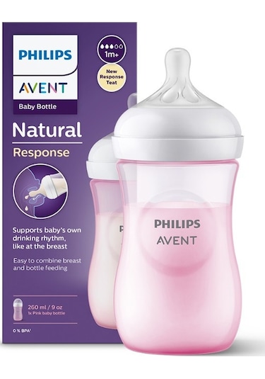 Philips Avent Natural Response PP Biberon 1+ Ay 260 ML - Pembe