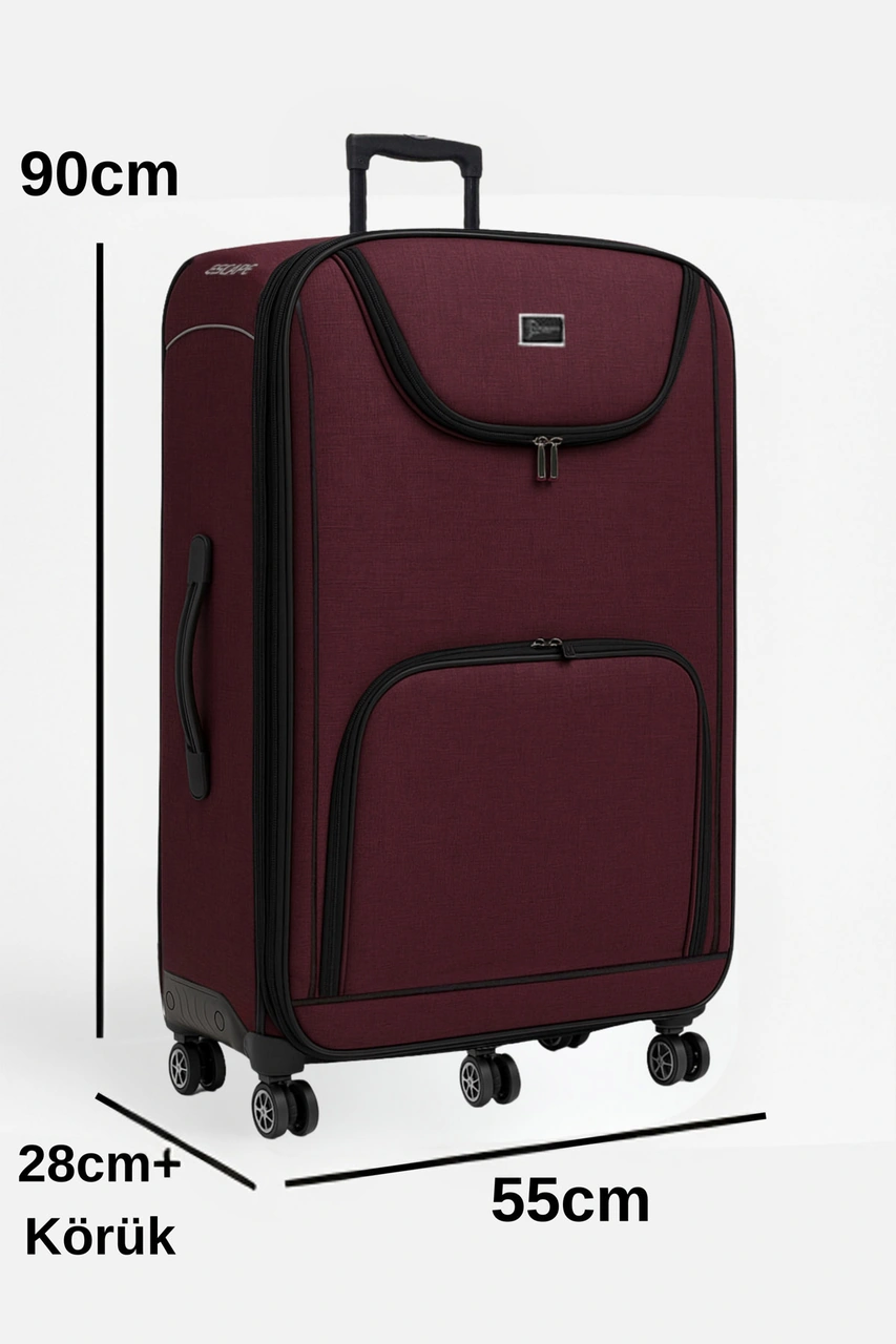 Louisiana Polo Battal Boy Bolonya Kumaş Valiz Bordo 2308 Bordo