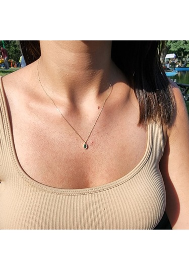 0,50Ct Zümrüt(Yeşim Taşı)Sade Minimal Tasarım 925 Ayar Gümüş Doğa-Sarı