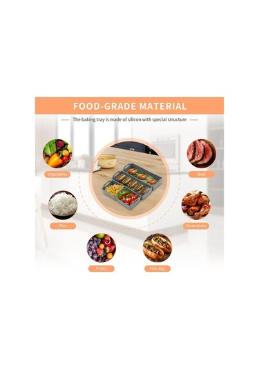 Besthome1 4'lü Gri Silikon Fırın Bölücü Seti - Dayanıklı, Anti Yapışkan, Farklı Malzemeler İçin Gri Gri