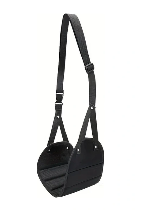 Meridiangoods Siyah Nylon Seyahat Ayağını Rahatlatan Ayak Hamak - Uzun Uçuşlar Ve Ofis Kullanımı İçin