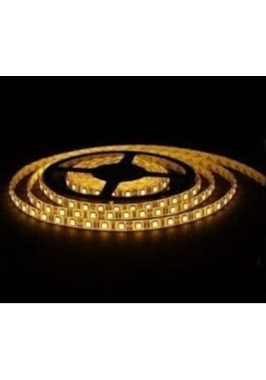 12 Volt 3 Çipli 5050 Dış Mekan IP65 Sarı (Amber) Şerit Led M/60 Led 5 Metre