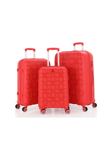Mçs Üçlü Polipropilen Valiz Seti V376 S23sy1000029-set 00004 Kırmızı