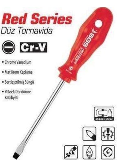 Sgs Red Serisi Düz Tornavida 3x80 Sgs1020