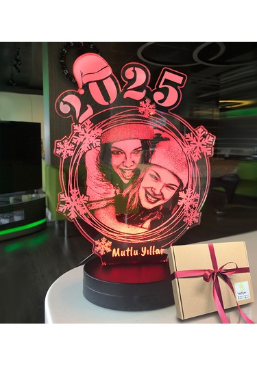 Yılbaşı Hediyesi Kişiye Özel Sarmal Oval 3d Led Gece Lambası