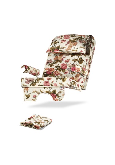 Tek Kişilik Salıncak Minder Kılıf Takımı Süngersiz - İngiliz Gülü Karışık Çok Renkli