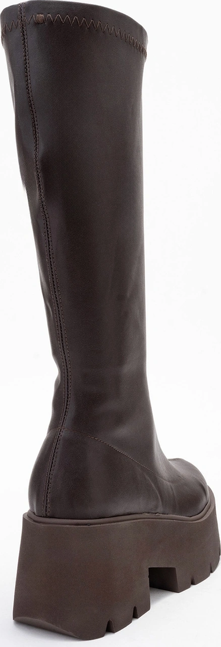 Amaronte Kahverengi Streç Kalın Taban Kadın Çizme Kahverengi