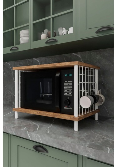Çok Amaçlı Mikrodalga Dolabı Atlantik Çam Tezgah Üstü Düzenleyici, Raflı Fırın Standı Atlantik Çam