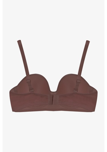 Kadın Dolgusuz Mikro Straplez Sütyen Kahverengi