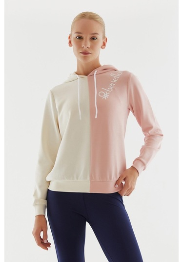 United Colors Of Benetton Kadın Kapüşonlu Sweatshirt Bnt-w20724 Pembe