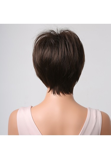 Kadın Perukları Kısa Katmanlı Peri Kesim Peruklar Saç Bantlı Doğal Görünümlü Kabarık Saç Peruk