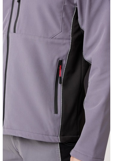 Allium Softshell Mont Suya Dayanıklı Rüzgar Kesici İç Astarlı Gri-siyah