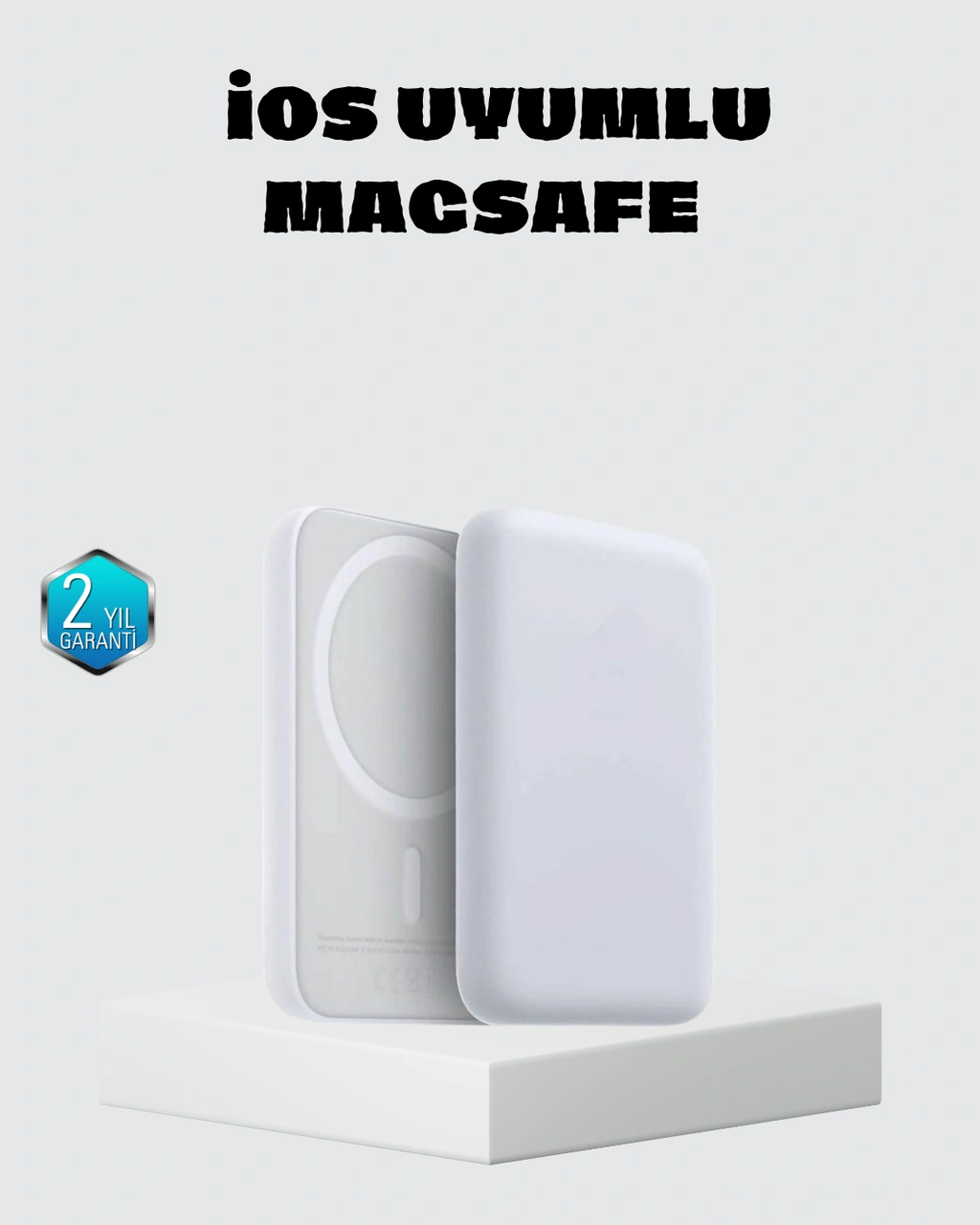 Magsafe 15w Kablosuz Hızlı Şarj, Lightning Girişli Taşınabilir Batarya Siyah