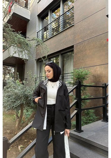 Cep Detaylı Kısa Trençkot Brc1907 Siyah 001