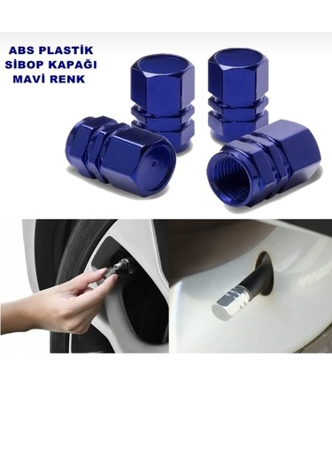 Point Sibop Kapağı Seti Abs Krom 4 Adet Mavi Renk Ithal