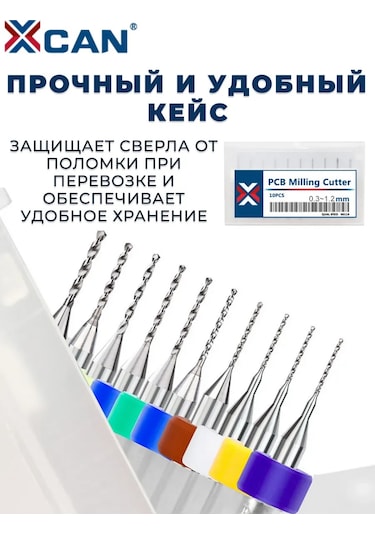 Xcan Baskılı Devre Kartları İçin 0,3-1,2 Mm Mini Matkap Uçları Seti, 10 Ad 169802556