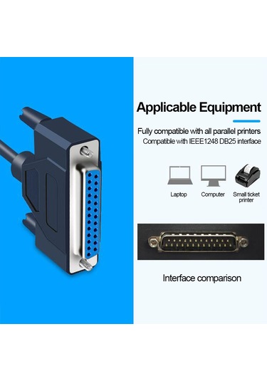 Usb Lpt Yazıcı Dnüştürücü Kablosu 1 Metre