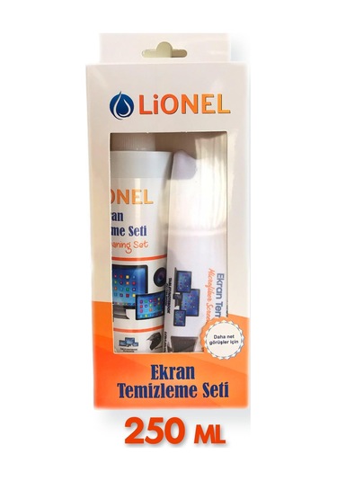 Lionel Ekran Temizleme Seti 250 Ml Temizleme Spreyi + 30x30 Cm Mikrofiber Temizleme Bezi-181