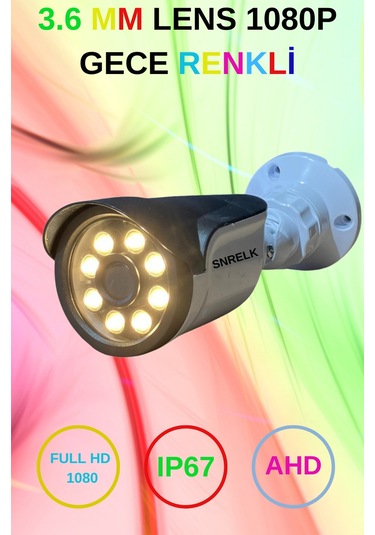 Snrelk Hama Güvenlik Kamerası 4'lü 5mp Lens Warm Ledli Gece Renkli Ahd 320 Gb Su Geçirmez