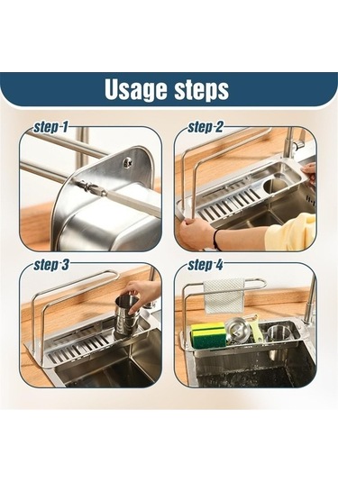 Tongxida Bosphorusboutique Süngerlik Rafı, Parlak Gümüş Genişletilebilir Drenaj Çelik C Hh Çok Renkli Çok Renkli