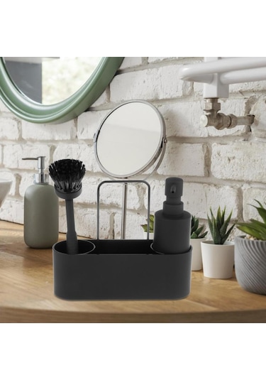 Homyl Depolama Çok Fonksiyonlu Sabun Şişesi Tepsisi Ile Siyah Diğer