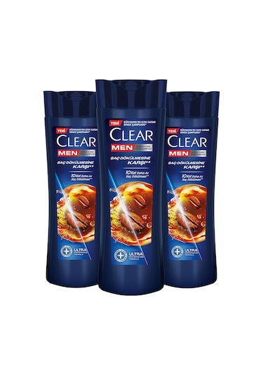 Clear Men Kepeğe Karşı Etkili Şampuan Saç Dökülmesine Karşı 3 x 350 ML