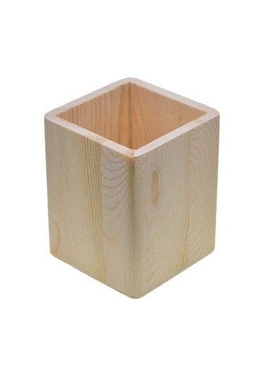 Ganzhoushop Premium Boyanmamış Ahşap Kalem Kalemlik Kırtasiye Kabı Ahşap Düzenleyici Kutu Çalışma İş Kullanımı İçin Kılıf -