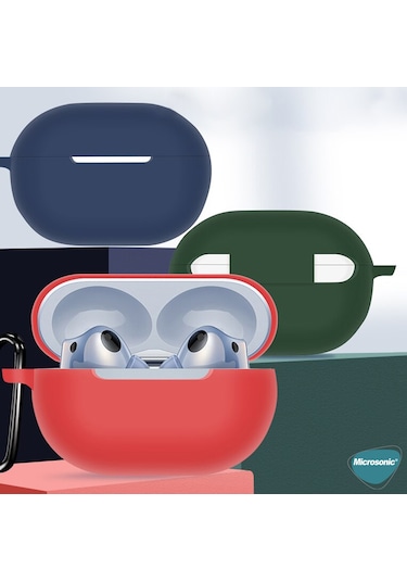 Microsonic Huawei Freebuds Pro 4 Kılıf Askılı Mat Silikon Mavi