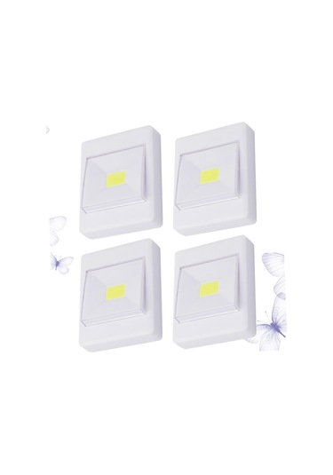 4pcs Cob Led Işıklar Pil Odası Dolabı Kapalı Duvar Koridoru Işık Garaj Led Açık Beyaz Beyaz