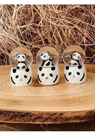 Küçük Boy Panda Kar Küresi Işıklı 6.5 Cm - 9037798091843ynt