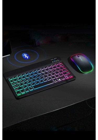Büro Ev Ofis Bilgisayarı İçin Siyah Rgb Işıklı Klavye Mouse Seti Diğer
