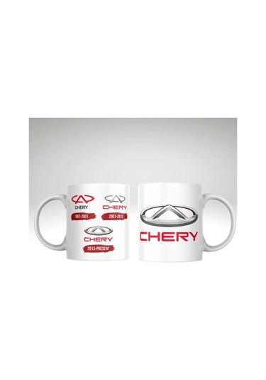 Applucky Chery Logo Tarihçesi Baskı Kupa Bardak Beyaz