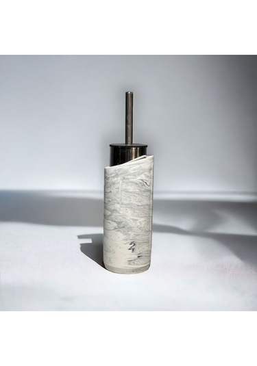 Marble Serisi Beton Tuvalet Fırçalığı Gri