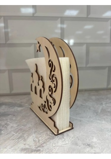 Masterskaa Derevannyh İzdelij Müslüman Masa Üstü Peçetelik Dekorasyon 390580097 Açık Renk Ahşap