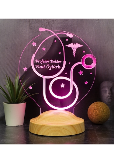 Steteskop Kişiye Özel Doktor Hediyesi, Tıp Bayramı Hediyesi Led Lamba