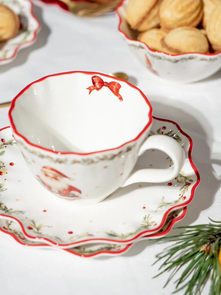 Korall Hediye 250ml Yeni Yıl İçin Çay Takımı Yeni Yıl Havası 262456680 Beyaz