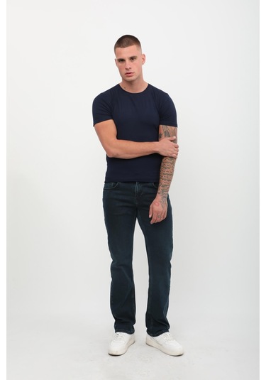 Erkek Likralı Regular Fit Haki Jean Pantolon Haki
