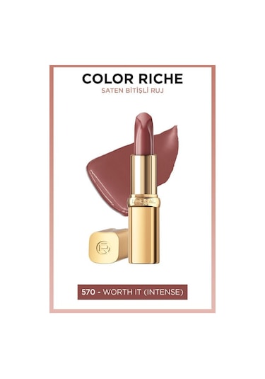 L'Oreal Paris Color Riche Saten Bitişli Ruj 570 Worth It Intense