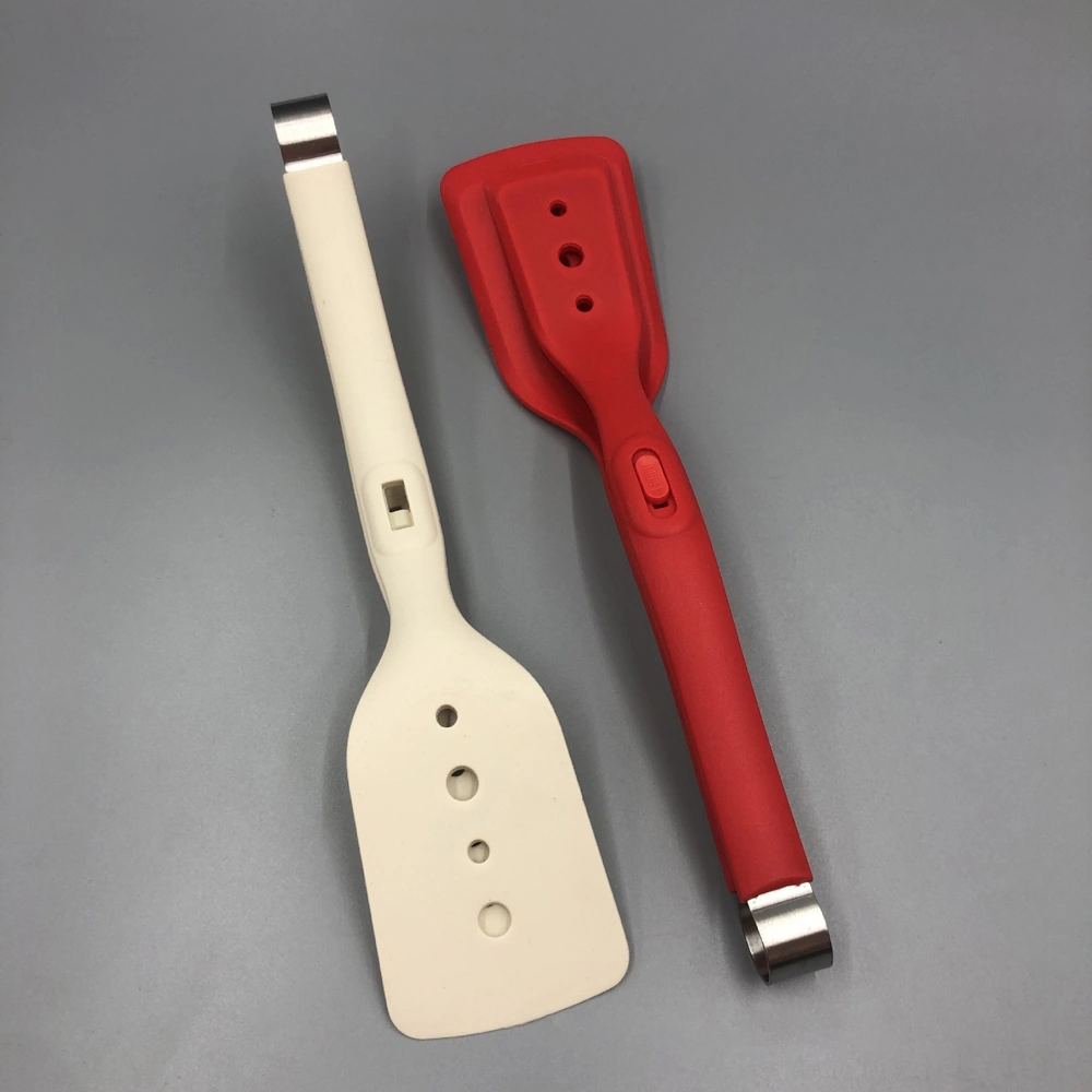 Youtek Gri Multifonksiyonel Silikon Mutfak Aleti: Izgara, Omlet, Pizza Ve Steak İçin 2'li 1 Teflon Uyumlu Spatula-kalp Gri