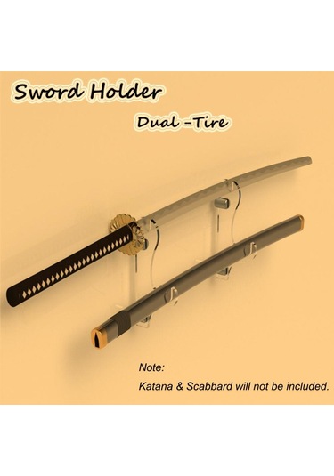Jms Kılıç Duvara Montaj Katı Kılıç Standı Samuray Kılıcı Ekran Katana Ve Kın Tutucu Samuray'ı Destekler