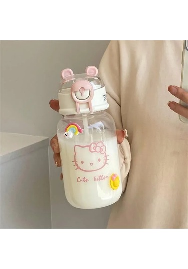 Reedark 0.5l Termo Mug - 12 Saat Sıcak/soğuk Tutar, Pembe Çizgi Film Desenli Siyah