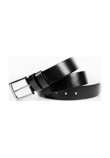 Mergenshoes Siyah Hakiki Deri Erkek Kumaş Pantolon Kemeri K05 001