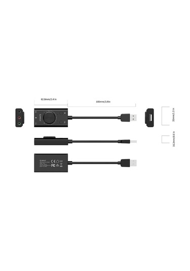 Reedark Orıco Sc2 Usb Dışarıda Bağlı Ses Kartı, Kulaklık/mikrofon Desteği, Windows/mac/linux Uyumlu, Ps4/pc/laptop İçin, Sessiz Mod Ve Ses Ayarı, 10cm Kablolu
